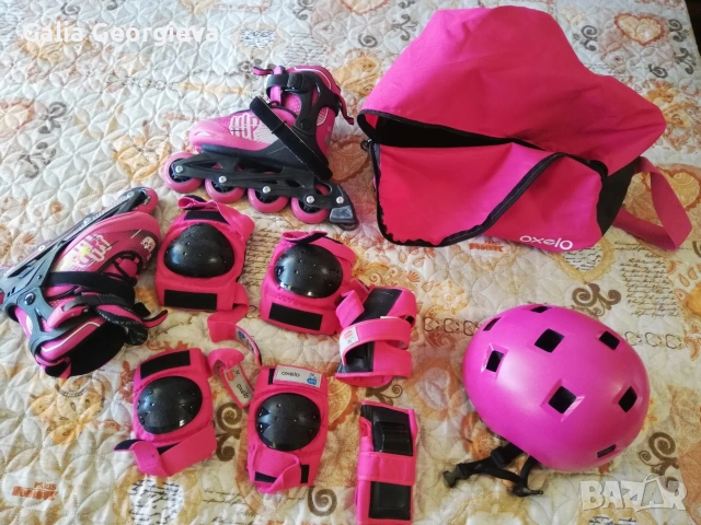 Детски ролери за момиче 33-37 номер + каска + предпазители