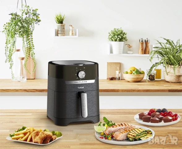 Уред за готвене с горещ въздух Tefal Easy Fry & Grill EY501815, 1400W, капацитет 4.2L