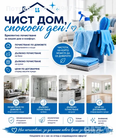 Професионално почистване по домовете 