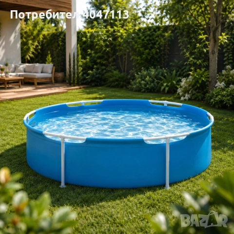 Кръгъл семеен басейн Ø152 см - 580 л, метална рамка, лесен монтаж