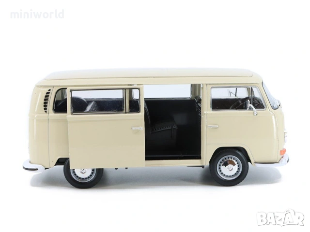 Volkswagen T2 Bus 1972 - мащаб 1:24 на Welly моделът е нов в кутия. Налични цветове: син, снимка 4 - Колекции - 54280096