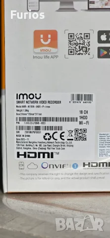 Imou NVR-N110W-8A0E, Wi-Fi 6 Dual Band, 18 канала, 8MP, снимка 2 - Комплекти за видеонаблюдение - 55512163