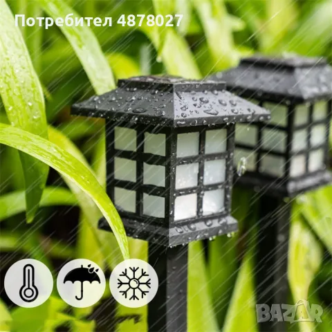 Комплект от 6 броя соларни LED лампи за двор и градина / Височина на соларната LED лампа: 27 см.; Ра, снимка 10 - Външни лампи - 55390968