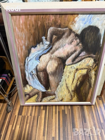 красива голяма картина маслени бои платно автор