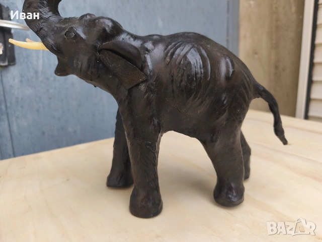 кожена статуетка/фигура на слон , снимка 2 - Антикварни и старинни предмети - 54267918