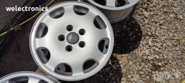Алумивиеви оригинални джанти AUDI 15 цола 5x112 6J ET45 57.1 - 5броя, снимка 3 - Гуми и джанти - 55680521