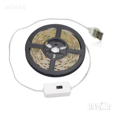 LED лента със сензор за движение, 3м, студено бяла светлина, USB 5V, SMD 2835, за кухня, баня 10105, снимка 4 - Друга електроника - 54657797