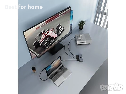ISY IHD-9200 HDMI превключвател 2 в 1, сребрист, снимка 2 - Кабели и адаптери - 54580467