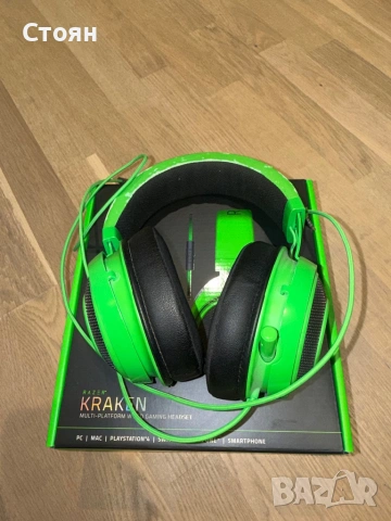 Razer Kraken геймърски слушалки - зелени, с кутия и микрофон