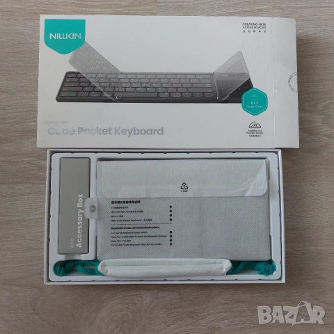 Преносима сгъваема Bluetooth клавиатура Nillkin Cube Pocket с тъчпад и Numpad, за таблет, телефон, снимка 4 - Клавиатури и мишки - 55278320