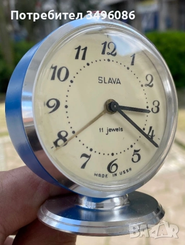 Стар съветски механичен будилник СЛАВА, снимка 10 - Други - 54058841