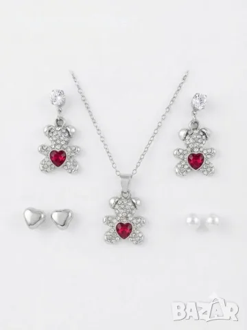 Комплект колие и обеци „Sparkle Bear“