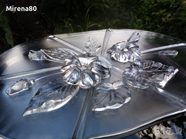 * Walther Glass * - кристално плато НОВО !, снимка 4 - Чинии - 54858713