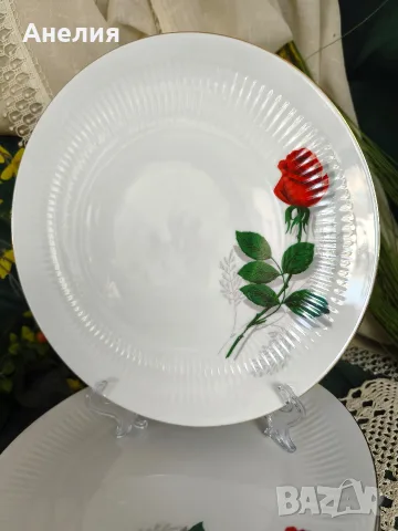 Red rosé Bareuther Bavaria червена роза 🌹 за 6 човека , снимка 15 - Чинии - 55295763