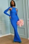 FASHION NOVA - Интересна Синя Рокля, снимка 4