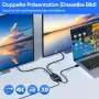 Fokky HS306-BK HDMI сплитер 1 към 2, 4K HDMI Splitter за два монитора/телевизора, снимка 4