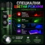 Мощен ръчен LED прожектор фенер YEMAO 3000 лумена UV червена зелена синя светлина USB-C магнит, снимка 4