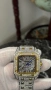 Мъжки часовник Cartier Santos Skeleton Iced Out Two-Tone, снимка 5
