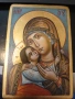Авторска ръчно рисувана православна икона "Св. Богородица с Младенеца", снимка 1