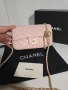 Chanel Flap Bag Gold logo Дамска Розова Чанта От Естествена Телешка Кожа Код Brand Luxury Fashion27, снимка 6