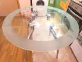 Стъклена кръгла трапезна маса , снимка 2
