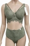 Дамски комплект бельо Hunkemöller 2XL – дантела в маслено зелено, снимка 1