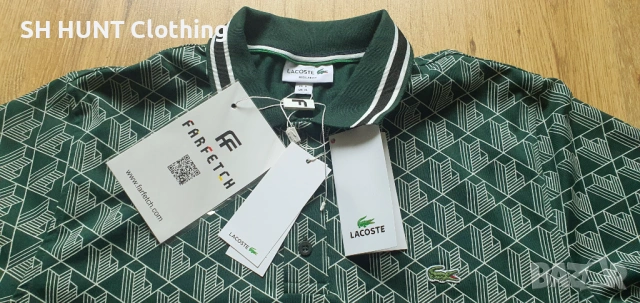 LACOSTE Monogram Print Short Sleeve Polo Shirt размер S / M / L / XL / XXL поло тениска, снимка 6 - Тениски - 54795742