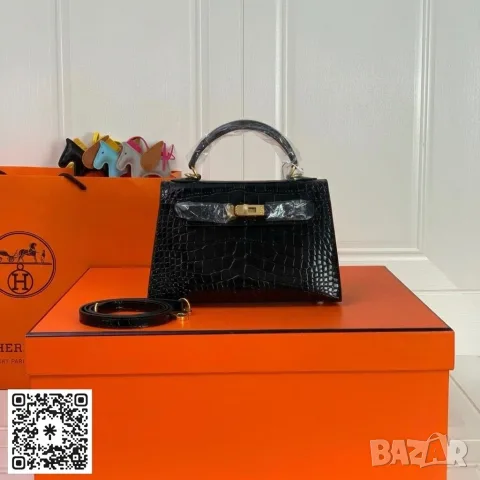 Hermes Kelly Crocodile Leather Handbag 22 cm
