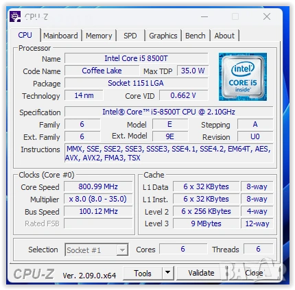 Мини компютър Dell 3070 Micro Intel Core i5-8500T 16gb ssd+hdd 4k, снимка 4 - За дома - 54324344