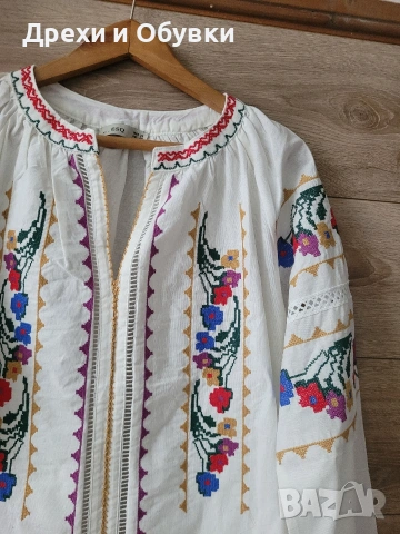 Нова блуза с ръчни бродерии памучна материя , снимка 10 - Блузи с дълъг ръкав и пуловери - 54196521