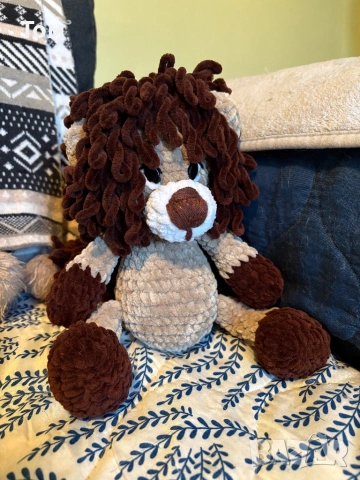 Ръчно изплетена играчка лъв , снимка 2 - Плюшени играчки - 54105876