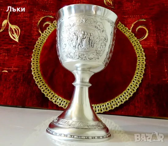 Калаен бокал WMF,лимитирана серия Gluckliches Biedermeier, снимка 6 - Антикварни и старинни предмети - 55448594