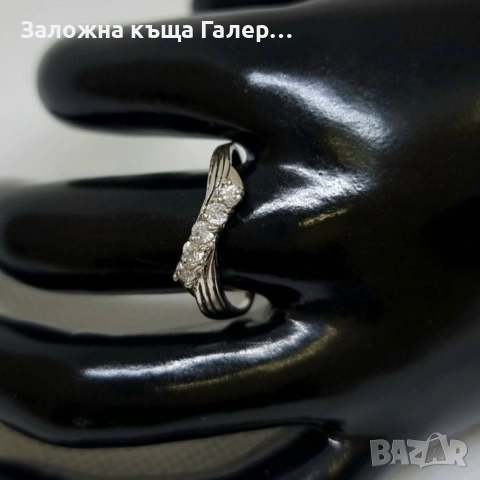 Сребърен пръстен с фианити – 925 проба, снимка 5 - Пръстени - 54214433