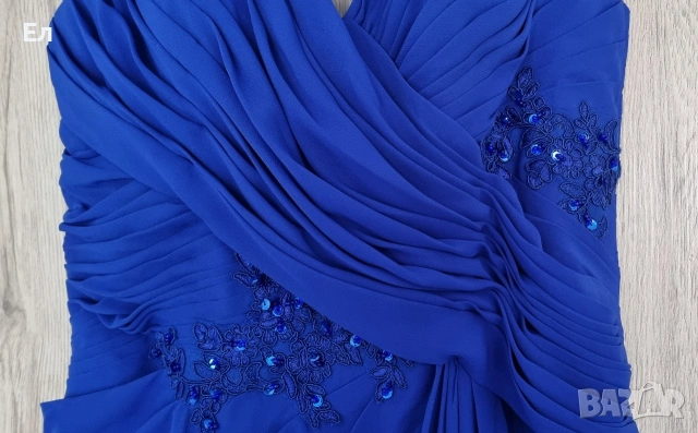Официална дълга рокля в син цвят, снимка 4 - Рокли - 54327146