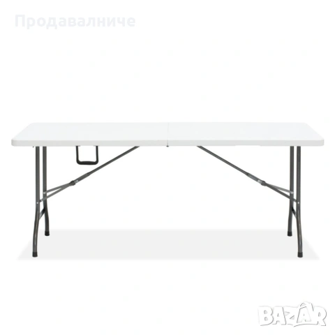 Сгъваем кетъринг комплект 180 см - Маса + 2 пейки от масивна пластмаса със стоманена рамка, снимка 10 - Маси - 54899081