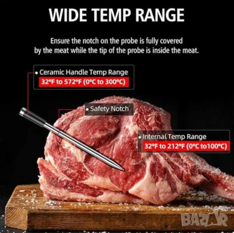 BFOUR BF-40 Wireless Smart термометър за месо и BBQ с 2 сонди, снимка 6 - Друга електроника - 54497017