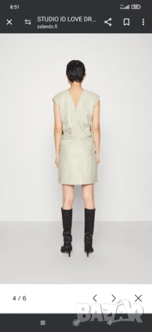  Нова с Етикет STUDIO ID Дамска Кожена Рокля от Естествена Кожа Размер S, снимка 10 - Рокли - 54149184