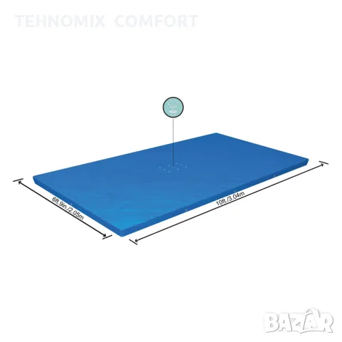 ПОКРИВАЛО ЗА СГЛОБЯЕМ БАСЕЙН 300X201CM BESTWAY 58106, снимка 2 - Басейни и аксесоари - 55450082