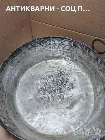 Соц Стара Ръчно Кована Медна Тава За Лютеница 20лт. Тегло 2кг. НОМЕР 101., снимка 3 - Антикварни и старинни предмети - 54010354