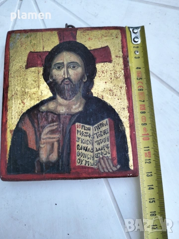 Ръчно рисувана дървена икона, снимка 2 - Антикварни и старинни предмети - 55176517