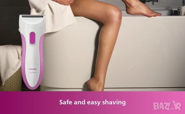 Дамска електрическа самобръсначка Philips SatinShave Essential HP6341/00 Wet & Dry [НОВА], снимка 4 - Електрически самобръсначки - 55206314