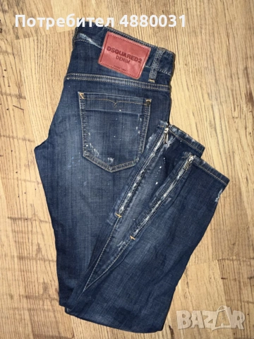 Dsquared2 100% Оригинални дамски дънки   с ципове, размер 34 (XS/S), снимка 2 - Дънки - 55214585