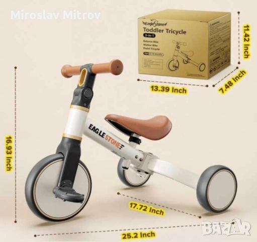 Детска триколка 3 в 1 EagleStone (1–4 г.), снимка 7 - Други - 54334027