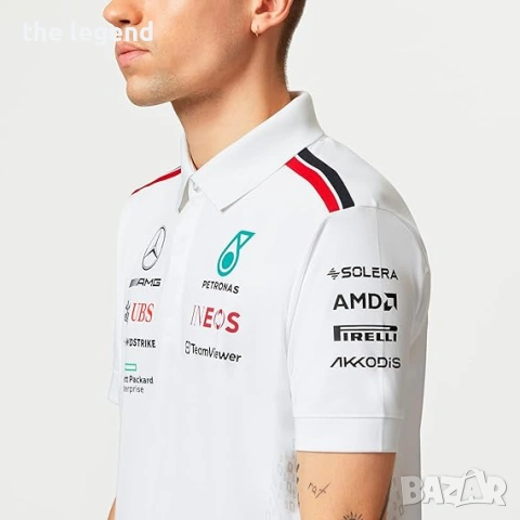 Mercedes-AMG PETRONAS 2024 Mens Team Polo - White, снимка 6 - Спортни дрехи, екипи - 54981225