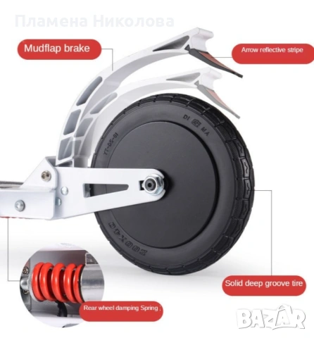 Сгъваема електрическа тротинетка с 8 инча гуми и скорост до 15 км./час SCOOTER5, снимка 3 - Скейтборд, ховърборд, уейвборд - 54707006