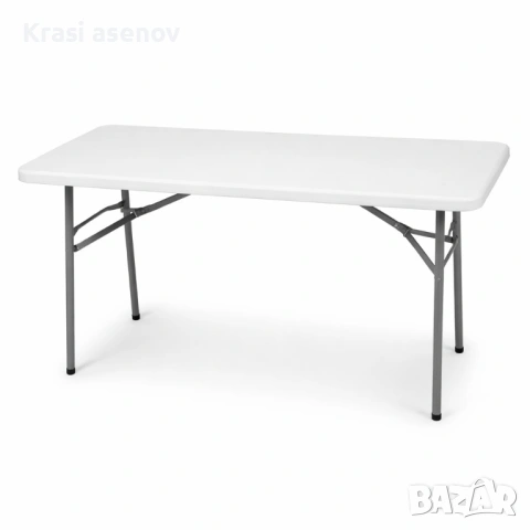Сгъваема правоъгълна градинска маса, бяла - 181.5 × 74 × 74 см, снимка 4 - Други - 54128673