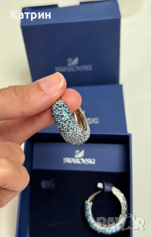Чисто нови обеци Swarovski Abstract Blue , снимка 7 - Обеци - 55443649