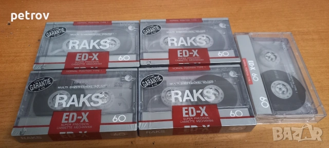 Комплект от 5 аудио касети -Raks- 60 ED-X