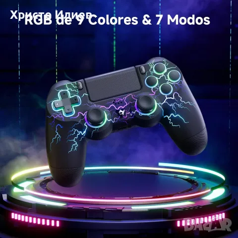 Безжичен контролер геймпад ECHTPower съвместим с PS4 и PC, снимка 5 - Аксесоари - 55666912