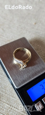 златен дамски пръстен 14 карата, снимка 5 - Пръстени - 54179107